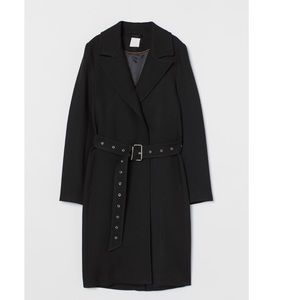 H&M Black Trench Coat with Belt